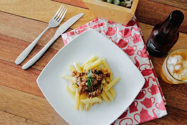 húsos penne tészta