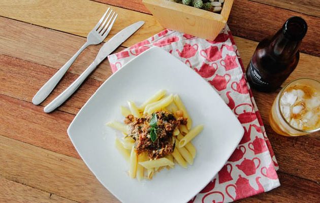 húsos penne tészta