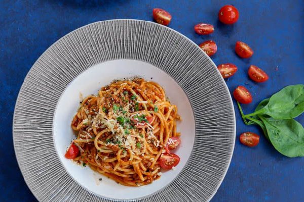 zöldséges bolognai spagetti