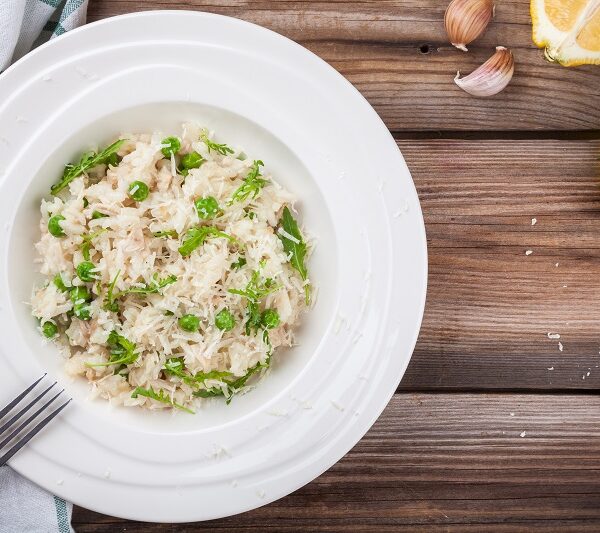 zöldborsós rizottó recept
